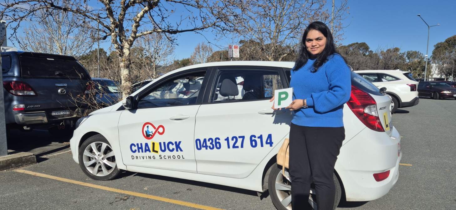 Chaluck Driving School social media image promoting driving lessons with a Nepali instructor in Tuggeranong, Canberra.