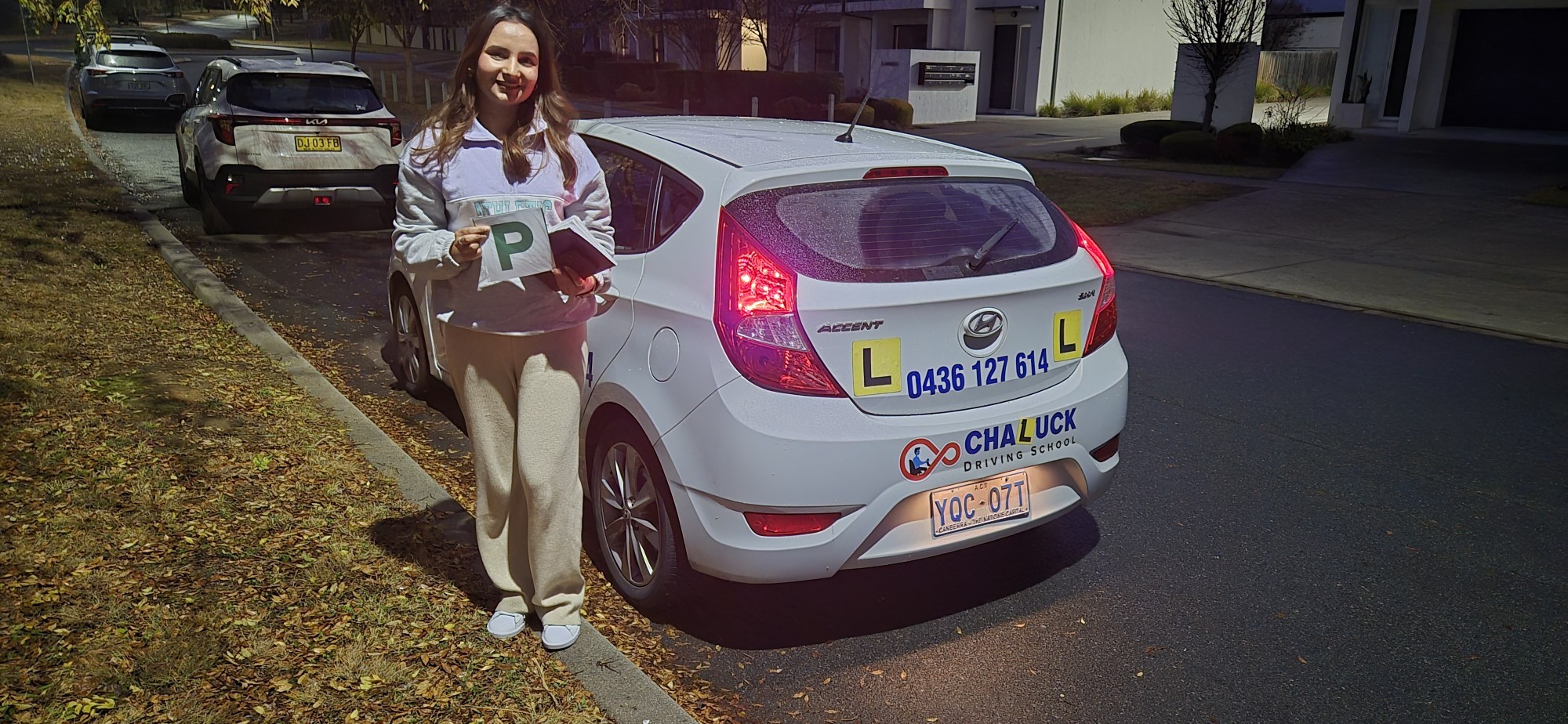 Chaluck Driving School social media image promoting driving lessons with a Nepali instructor in Tuggeranong, Canberra.